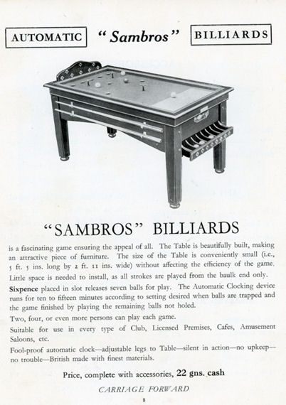 Bar Billiards sams Bros