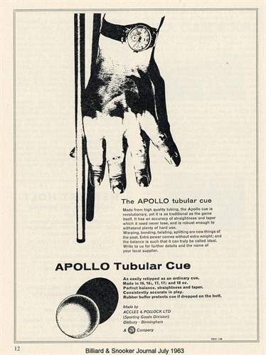 Advert 1963 Apollo Tubular Cue