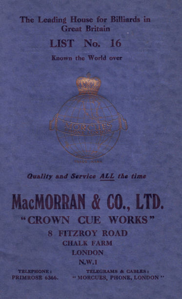 MacMorran 1935 Billiard catalogue