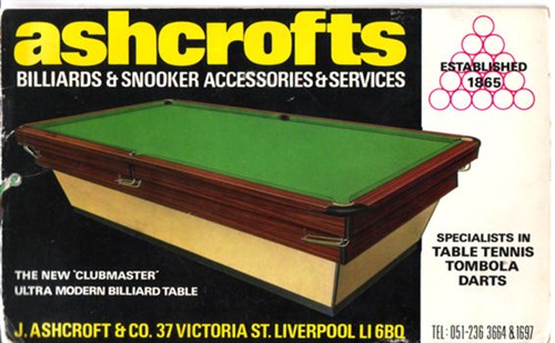 Ashcroft Snooker table