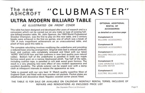 Clubmaster Snooker Table