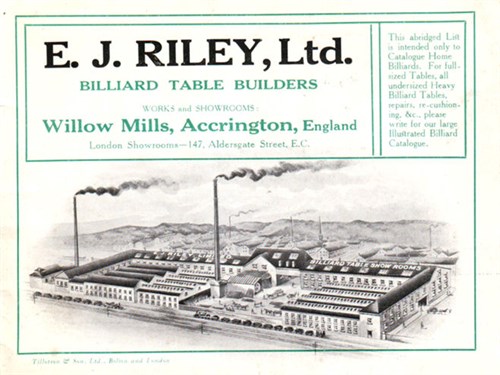 E.J Riley Billiard factory Accrington